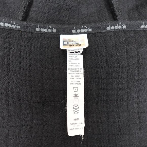 Diadora Quilted Zip Up Hoodie Women's Medium Black with Rose Gold Sweatshirt - Picture 4 of 12